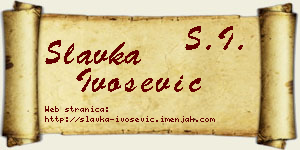 Slavka Ivošević vizit kartica